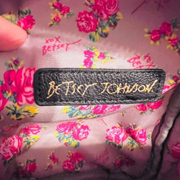 Betsey Johnson Mini Floral Puppy Dog Back Pack-Pink/Black/Gold Mix-Adjustable ST - Picture 15 of 16